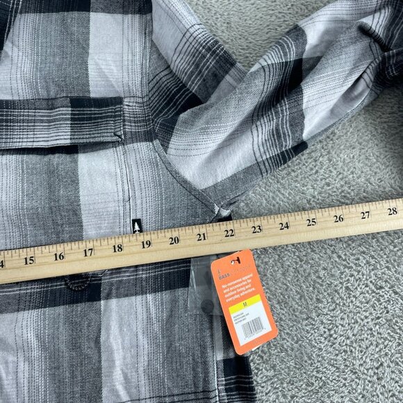 Bass Outdoor Heather Grey Stretch Flannel Shirt M Button-Down  NWT a0619 - Picture 7 of 8